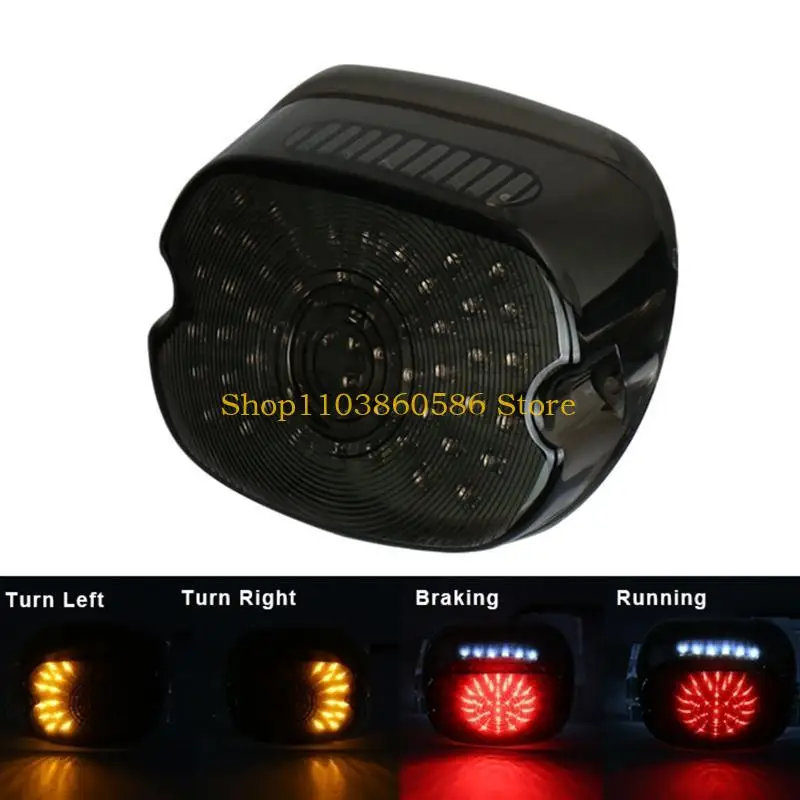 242A LED Brake Light Taillamp Dynamic Marker Stop Warning Turn Running Rear Light Number Plate Lamp for-Harley