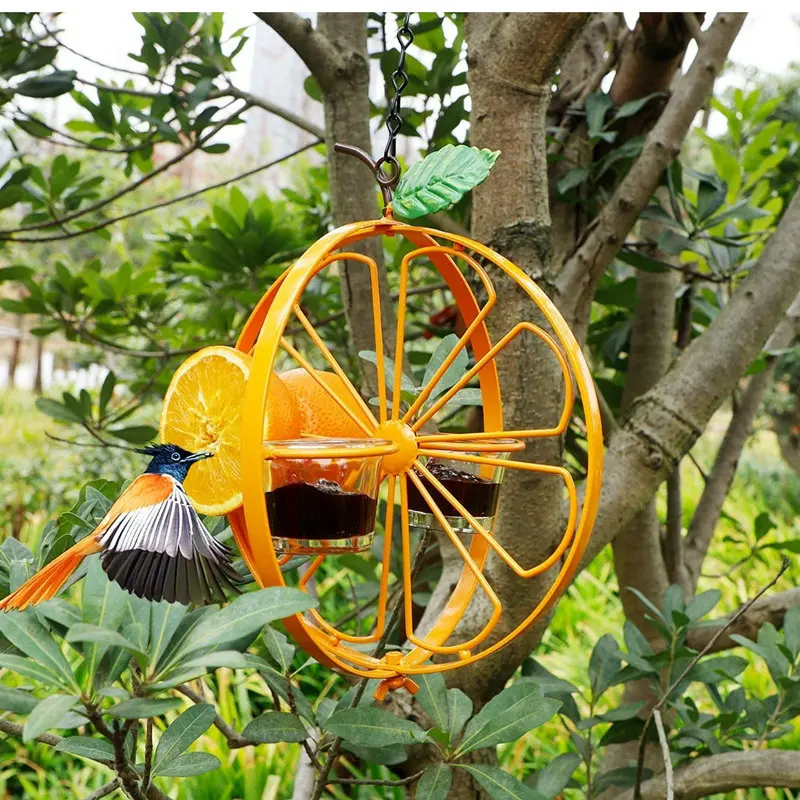 Hummingbird Feeder Outdoor Waterproof Wild Bird Feeder With Hanging Chains Feeding Cups For Garden Balcony Porch