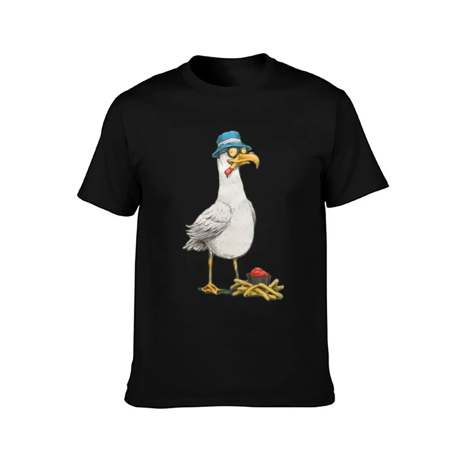 Seagull with fries Classic T-Shirt custom shirt oversizeds anime figures funny t shirts men