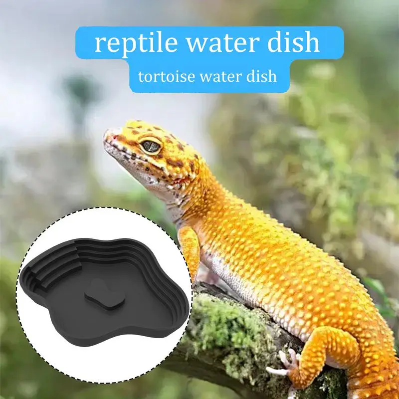 

Water Dish For Reptile Tank Tortoise Bathing Pool Reptile Habitat Accessories Enclosure With Ramp For Salamander Bearded Dragon