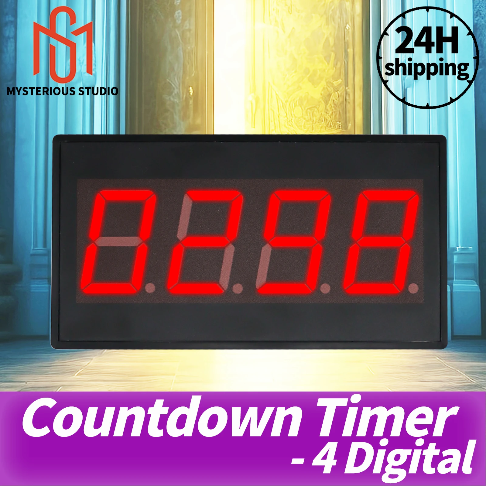 Mysterious Studio Escape Room Prop Real Life Game Digital Tub Enter Correct Digits to Unlock Chamber Room Countdown Timer