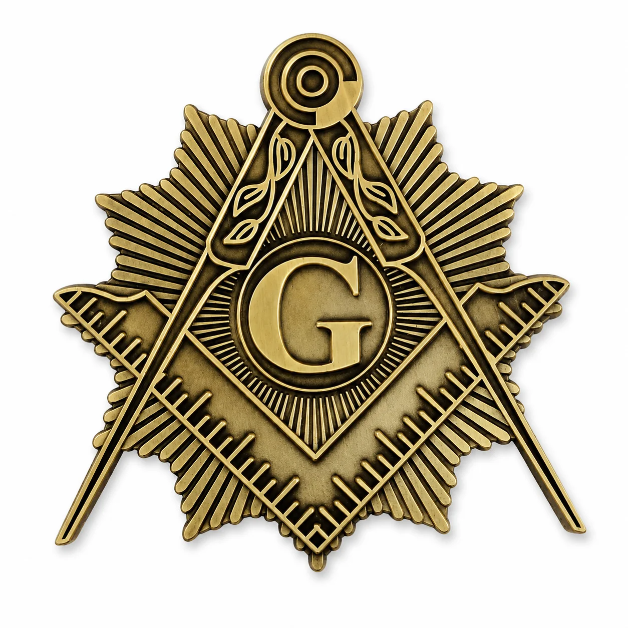 Vintage Masonic Car Emblem Antique Gold Square Compass Letter G Badge Auto Rear Window Sticker Freemason Car Styling Accessories