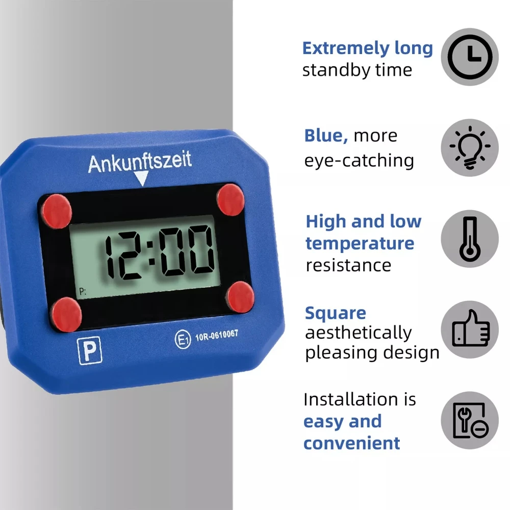 1PC Professional Mini Car Parking Timer LCD Dual Screen Display Plastic Parking Clock Customized Auto Interior  Accessories