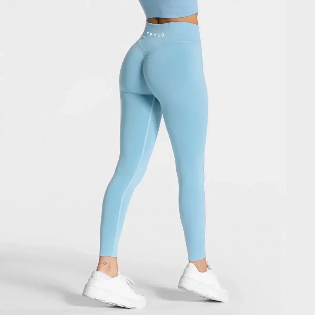 2025 TEVEO طماق الركض النساء سلس اليوغا السراويل عالية الجودة الصالة الرياضية طماق مضلع سراويل رياضية عالية تمتد اللياقة البدنية ضيق