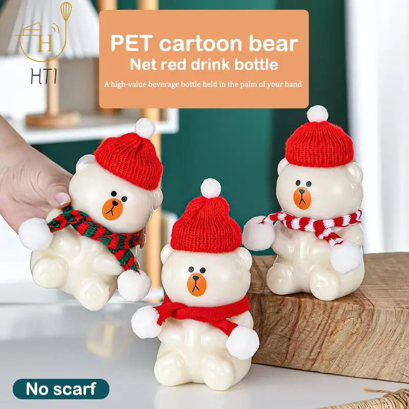 Cute Bear Water Bott Milk Tea Drinking Cup Portable Drink Bottle Kitchen Milk Tea Water Bottle Home Couple Christmas Bottle Gift