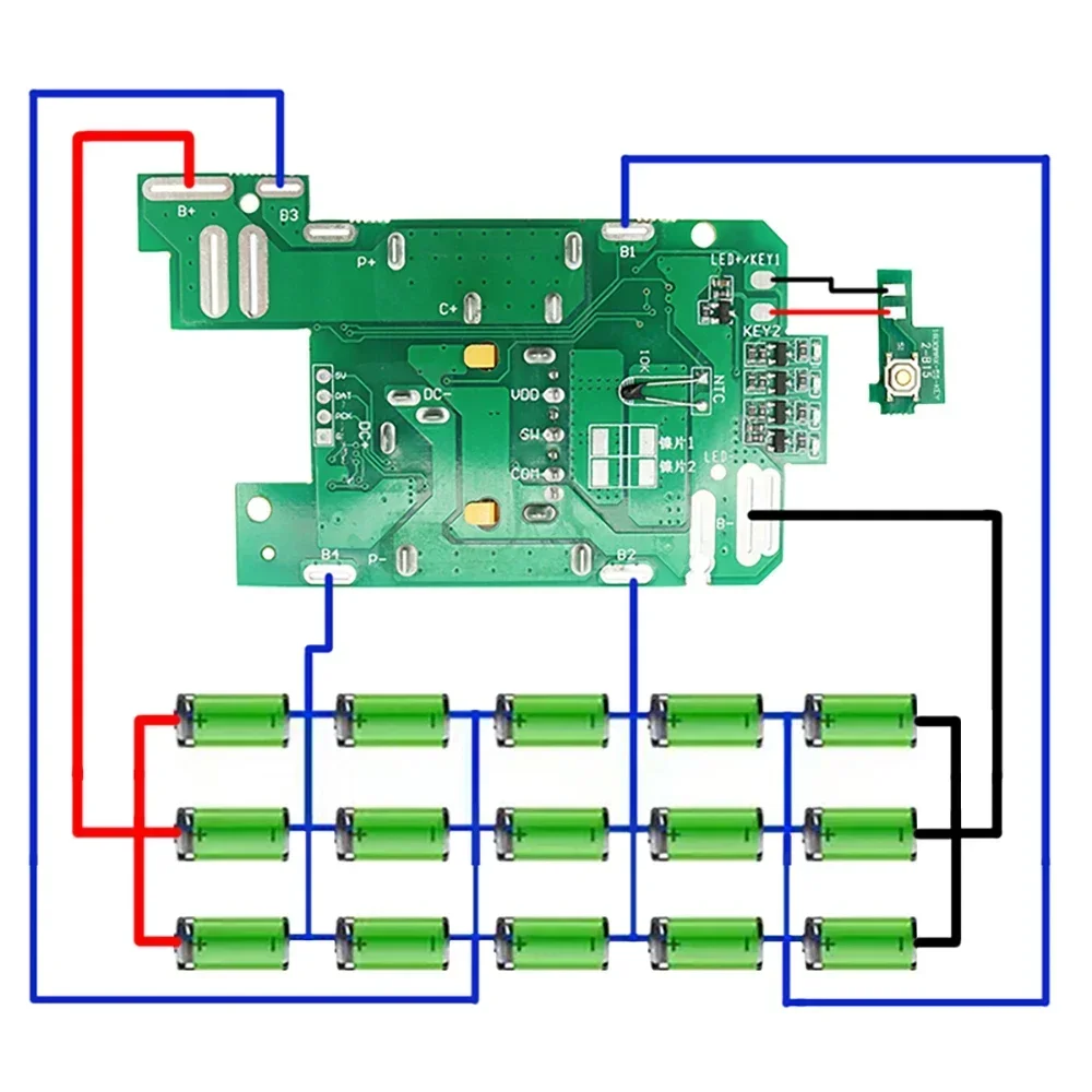 BL1890 DC Ingresso Custodia per batteria al litio Custodia per circuito di protezione PCB per Makita 18V 9.0Ah Etichetta BL1860 Batteria agli ioni