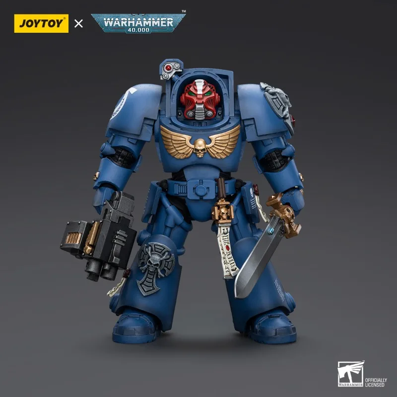 JOYTOY Warhammer 40k 1/18 Action Figures Ultramarines Argaranthe Brother Veteran Sergeant Castor Anime Model Toy Christmas Gifts