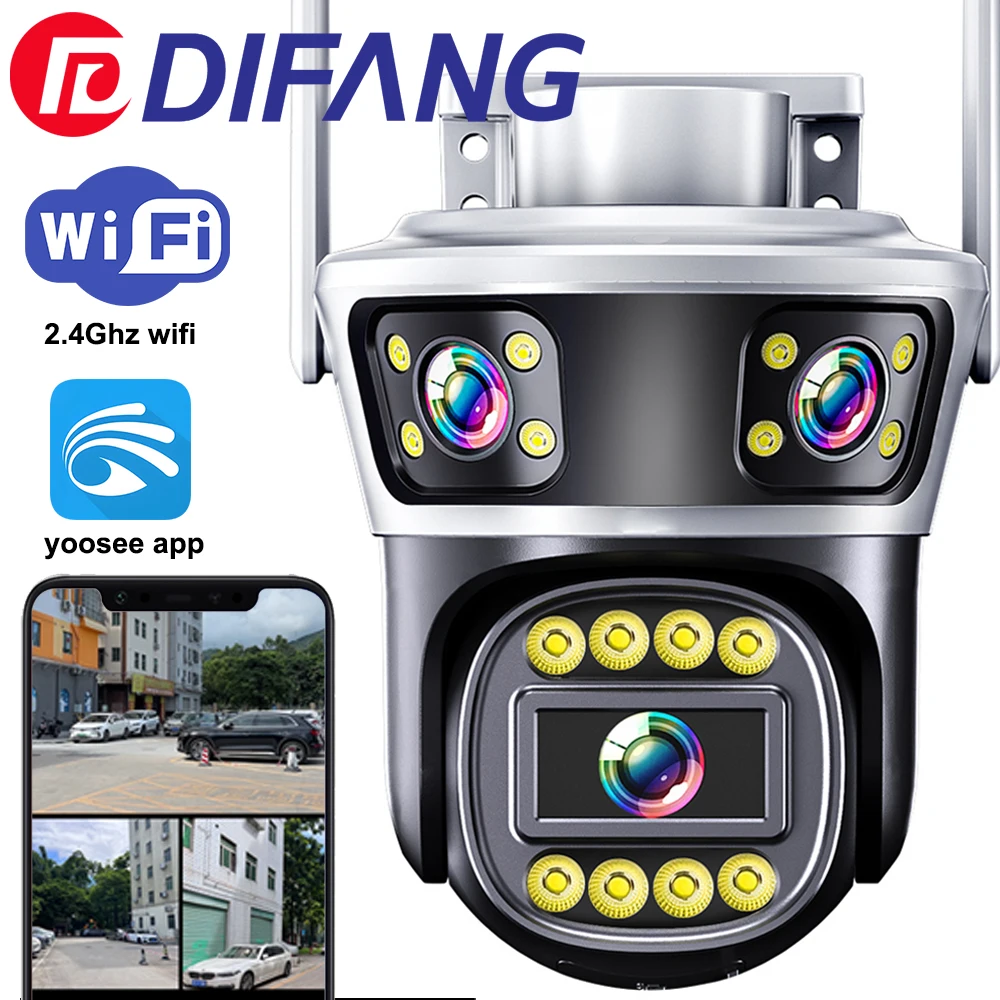 difang yoosee camera de seguranca externa a prova dagua com tela tripla wifi audio bidirecional deteccao de movimento camera ip cctv domestica ptz 01