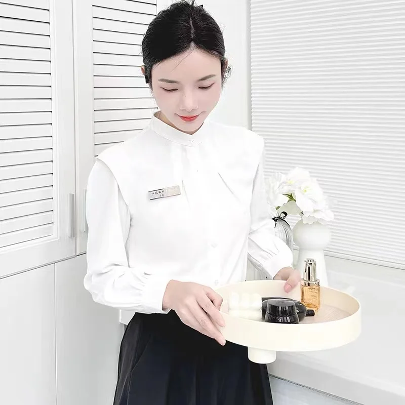 Free Shipping 2024 Beauty Uniform Set Korean Cosmetic Shirt+Cardigan+Pants Skirt Set Foot Bath SPA Overalls Wholesales