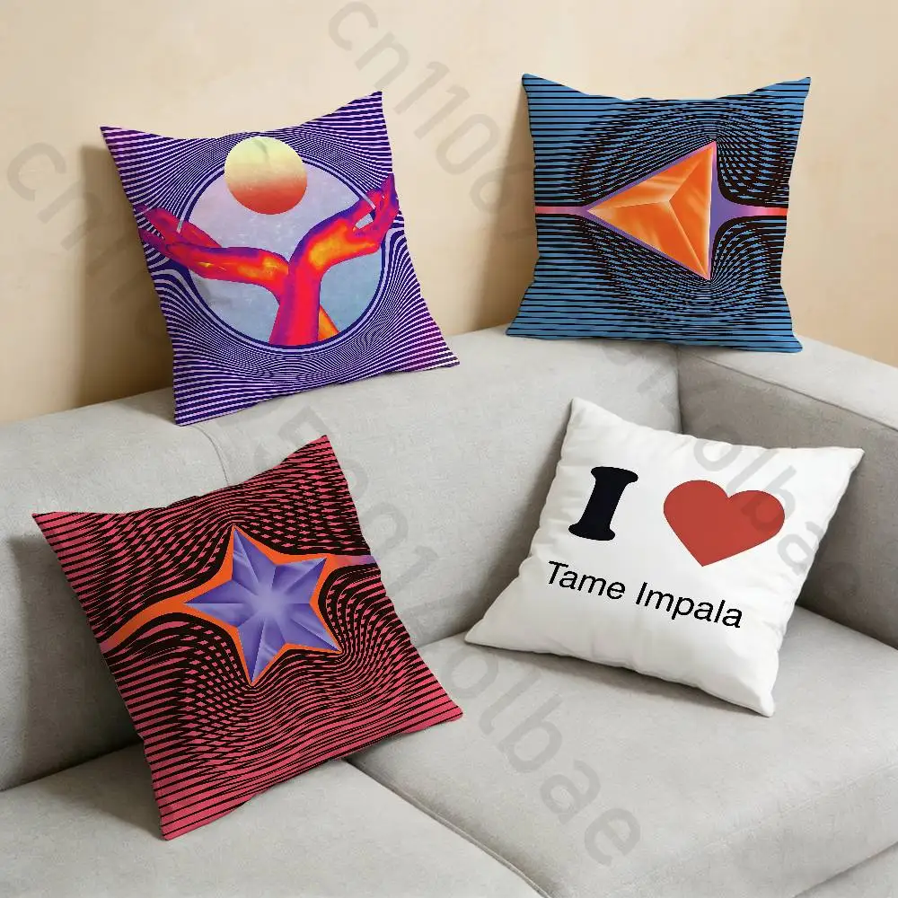

T-Tame I-Impala Deadbeat Pillow Case Anti-dustmite Pillowcase Invisible zipper silky short plush Sofa cushion cover