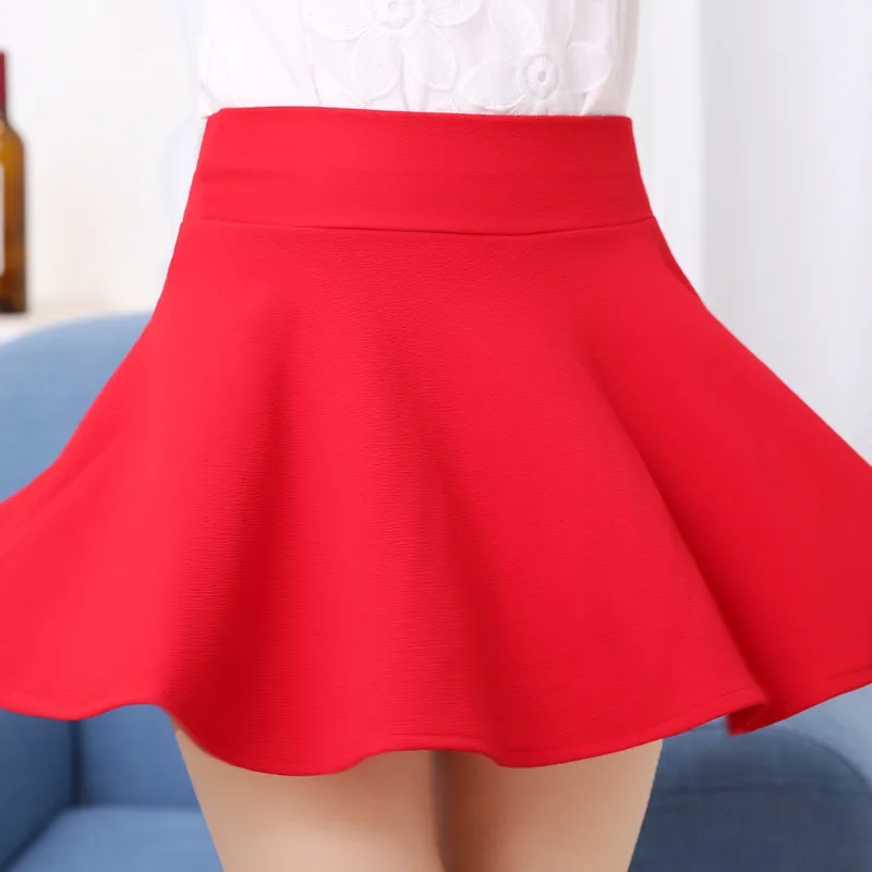plus Size Summer Short Skirt for Square Dance And Sailor Dance High Waist A-Line Pleated Skirt  Style  Color Polyes...