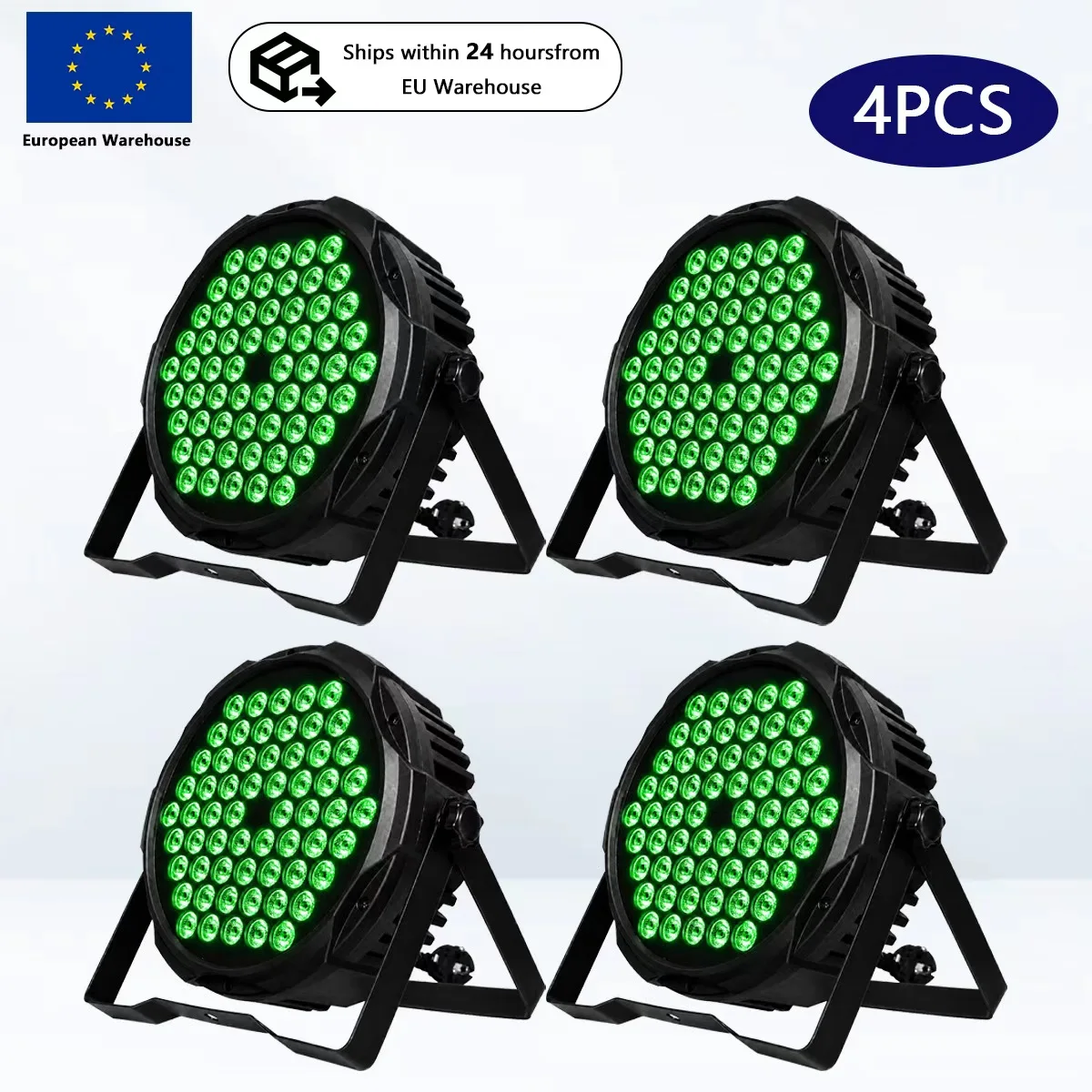 Spedizione dall'UE 4PCS DMX512 60PCS 3IN1 RGB LED Par Light con attivazione sonora, modalità Master-Slave, stroboscopio automatico, miscelazione colori, illuminazione scenica per matrimoni, feste e