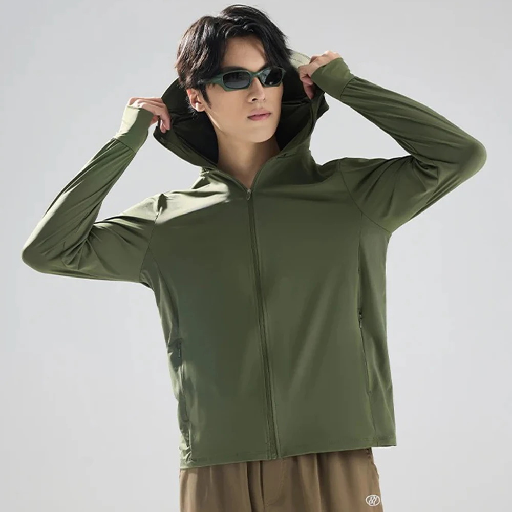 Summer New Candy Color Thin Sun Protection Clothes Ice Sensation Breathable Outdoor UV Protection Zipper Couple Jackets
