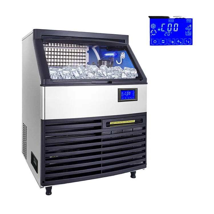 Ice Maker 45kg/24H Automatic Home Commercial Small Ice Cube Block Making Machine Ice Maker Machine for Business Food Beverage