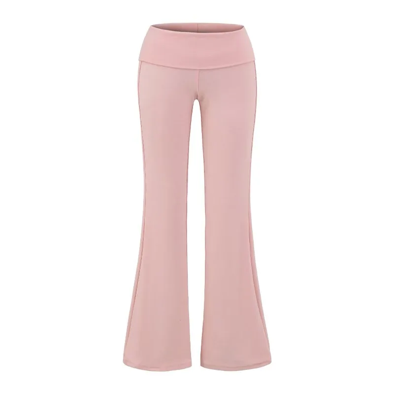 Pantalon d'été décontracté en soie glacée pour femmes, légèrement évasé, à la mode, individuel et confortable