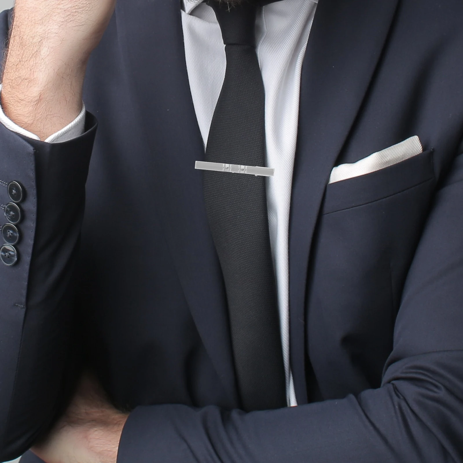 

4 Pcs Tie Clips Men Necktie Accessories Copper Fashion Casual Clasp Classic Design High Quality Gift