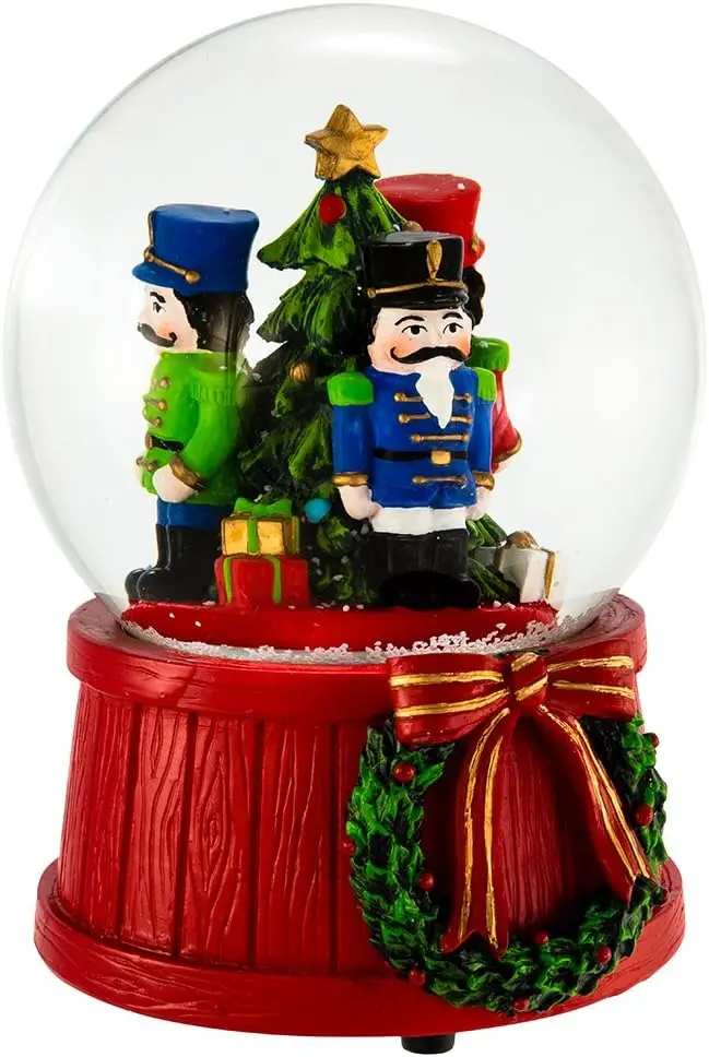Globo de Nieve Musical de Cuerda con Cascanueces, Reproduce 'Nutcracker Suite', 100 mm