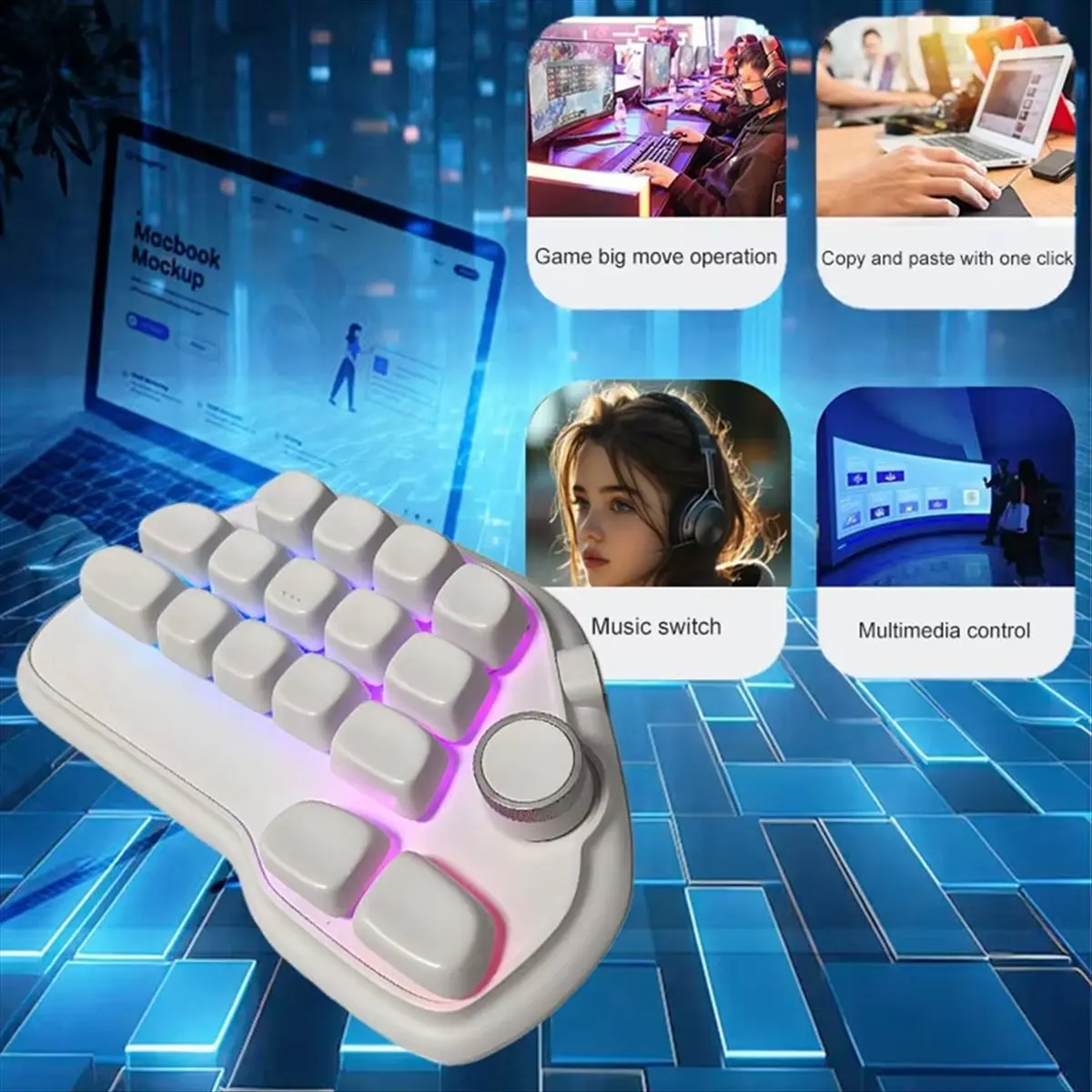 

(A26M) 17-Key Customized Keyboard, TYPE-C Port Wired Connection, Can Be Customized Keys, in Line with A Variety of Scenarios