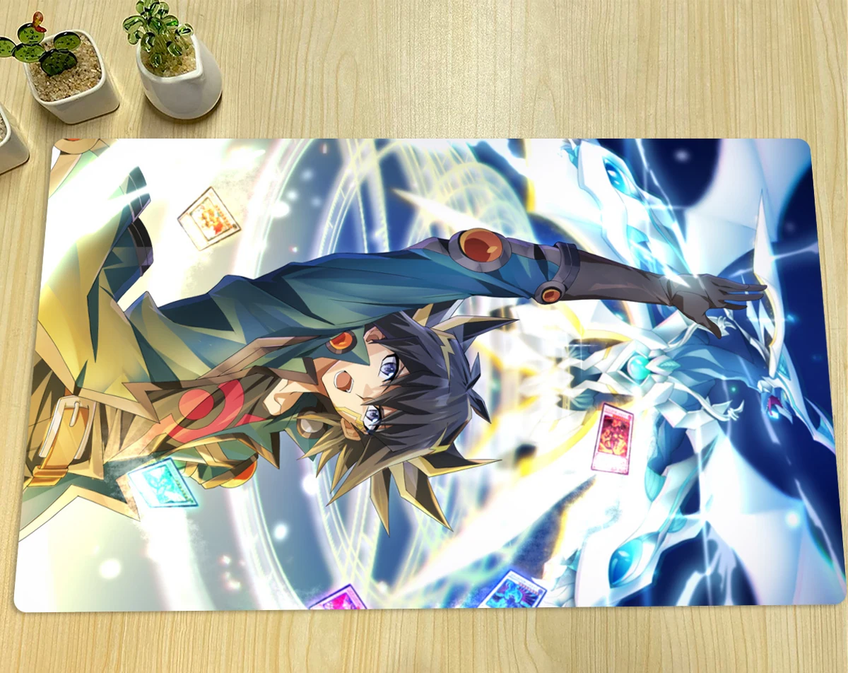 

YuGiOh 5D'S Cosmic Quasar Dragon TCG CCG Коврик Yusei Fudo Playmat Коврик для настольной игры Коллекционный коврик для карточной игры Резиновый коврик для мыши Бесплатная сумка