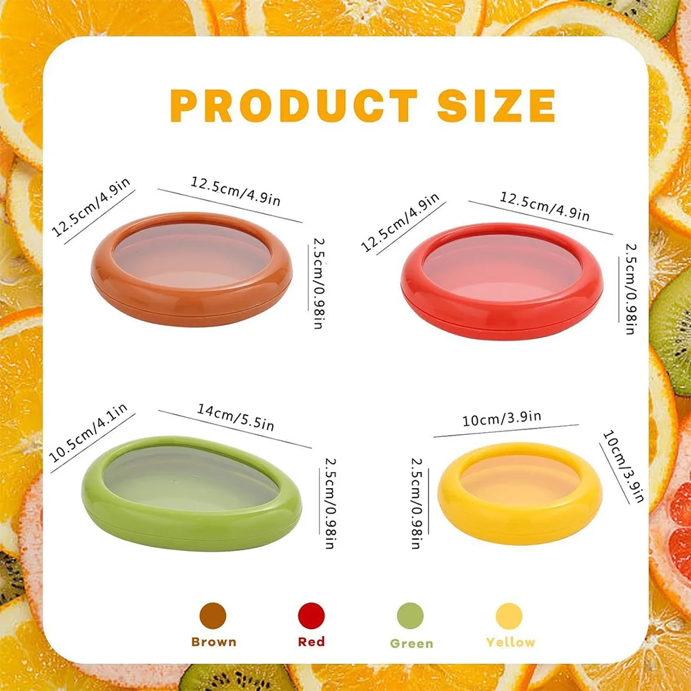4 Pcs Silicone Fresh Stretch Pod Reusable Fruit and Vegetable Storage Containers Fruit Storage Containers for Fridge