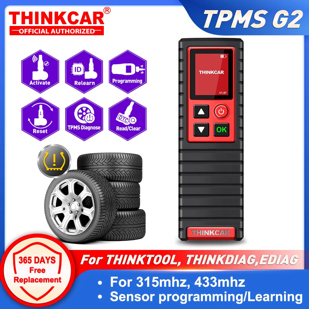 THINKCAR ThinkTPMS G2 Auto Diagnostic Tools Bluetooth Tire Pressure Detection work with ThinkTool THINKDIAG 2 EDIAG plus K10 K8