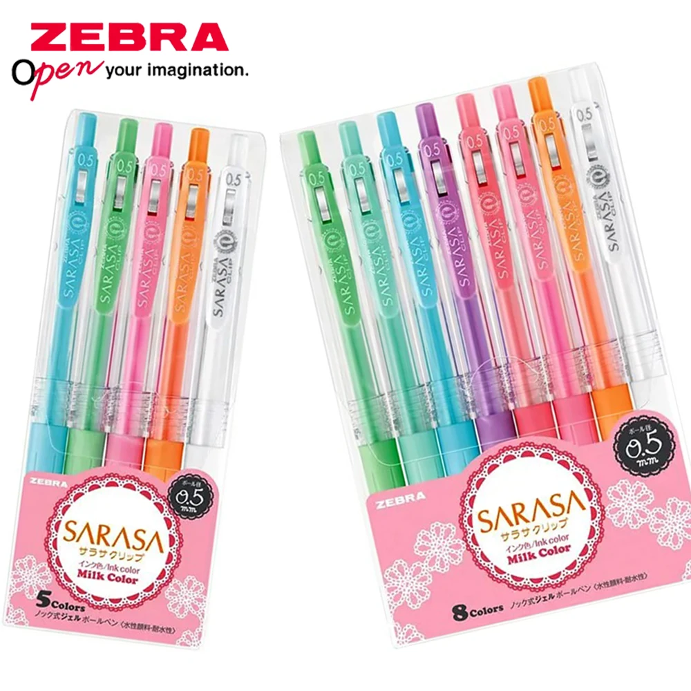 ZEBRA Gel Pens Set SARASA JJ15 0.5mm for Writing Milk Color Kawaii School Supplies Japanese Stationery Office Accessories