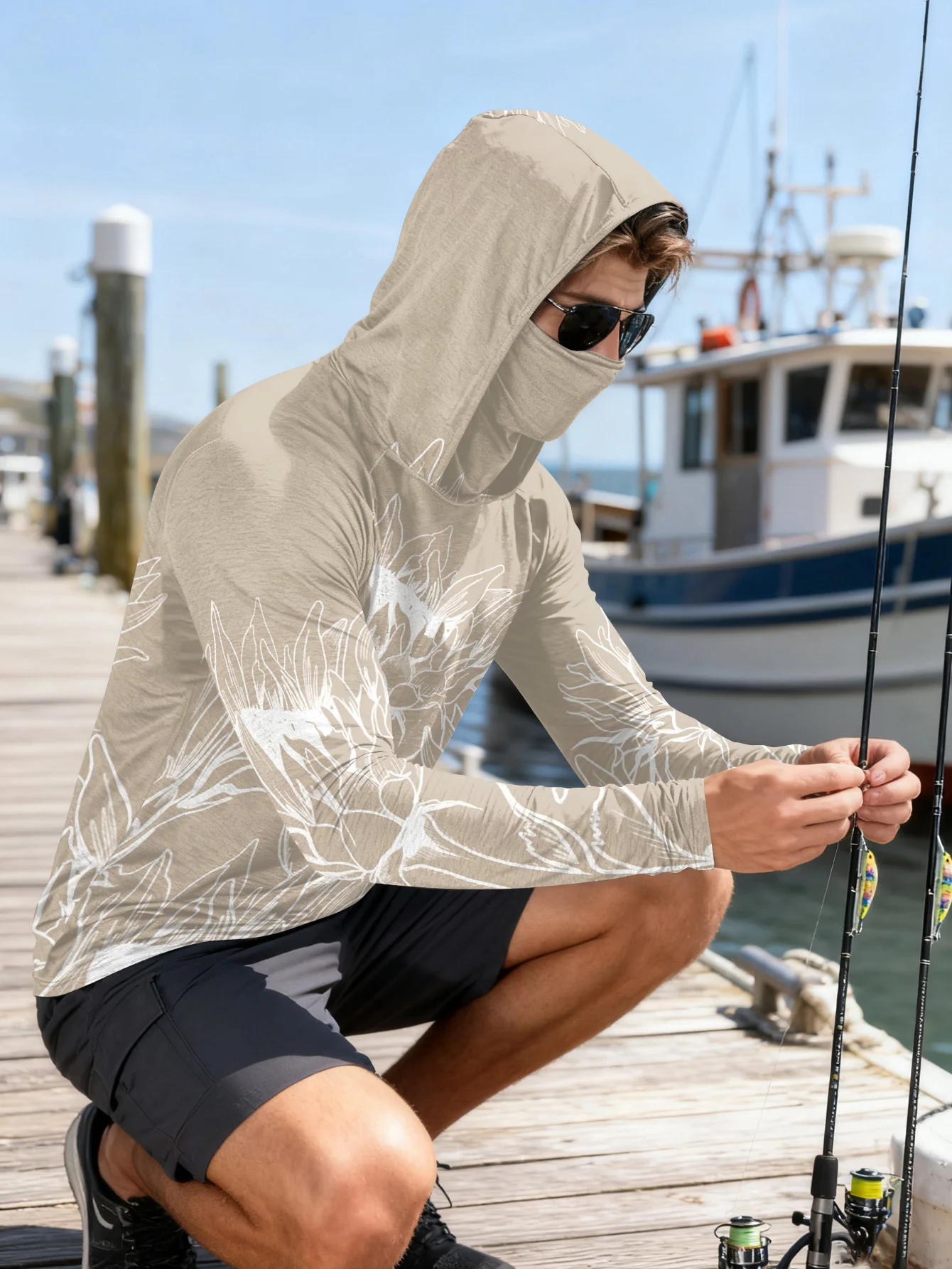Kaos Pancing Pria Pelindung Si - Outdoor Hunting Hoodie ulasan dan harga