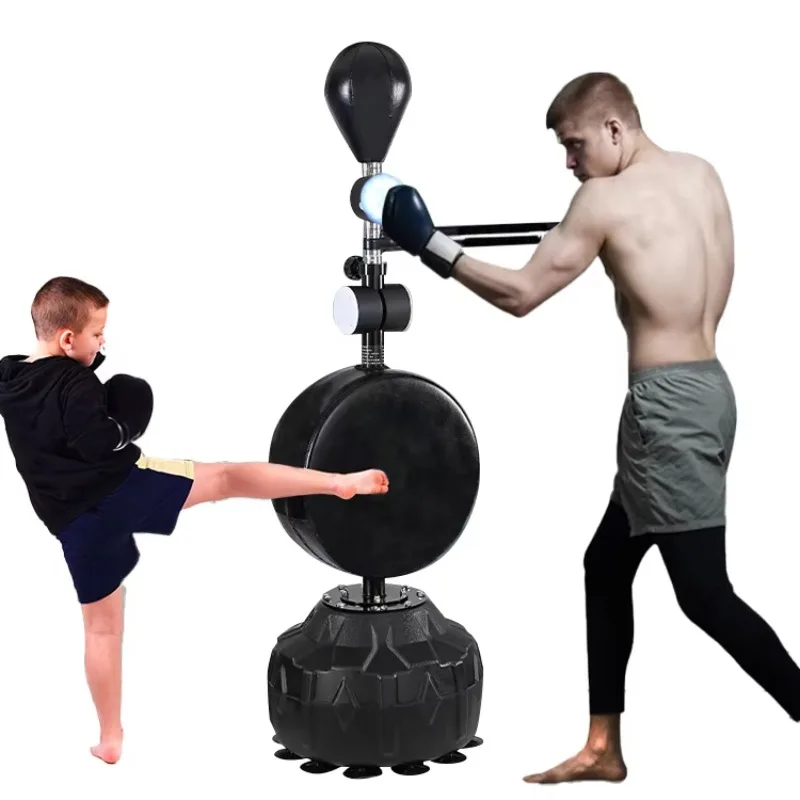 

Boxing Sandbag Ball Toy Set - Speed Bag Stand with Reflex Punching Bag, Free Standing Leather Material