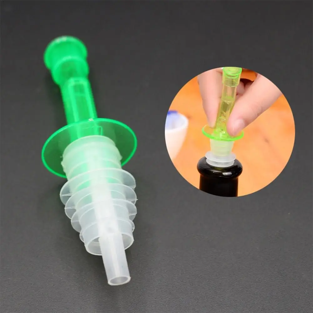 4Pcs New Plastic Bottle Stopper Dustproof Leakproof Wine Mouth Curved Spout Multicolor Wine Pourer Vinegar Bottle