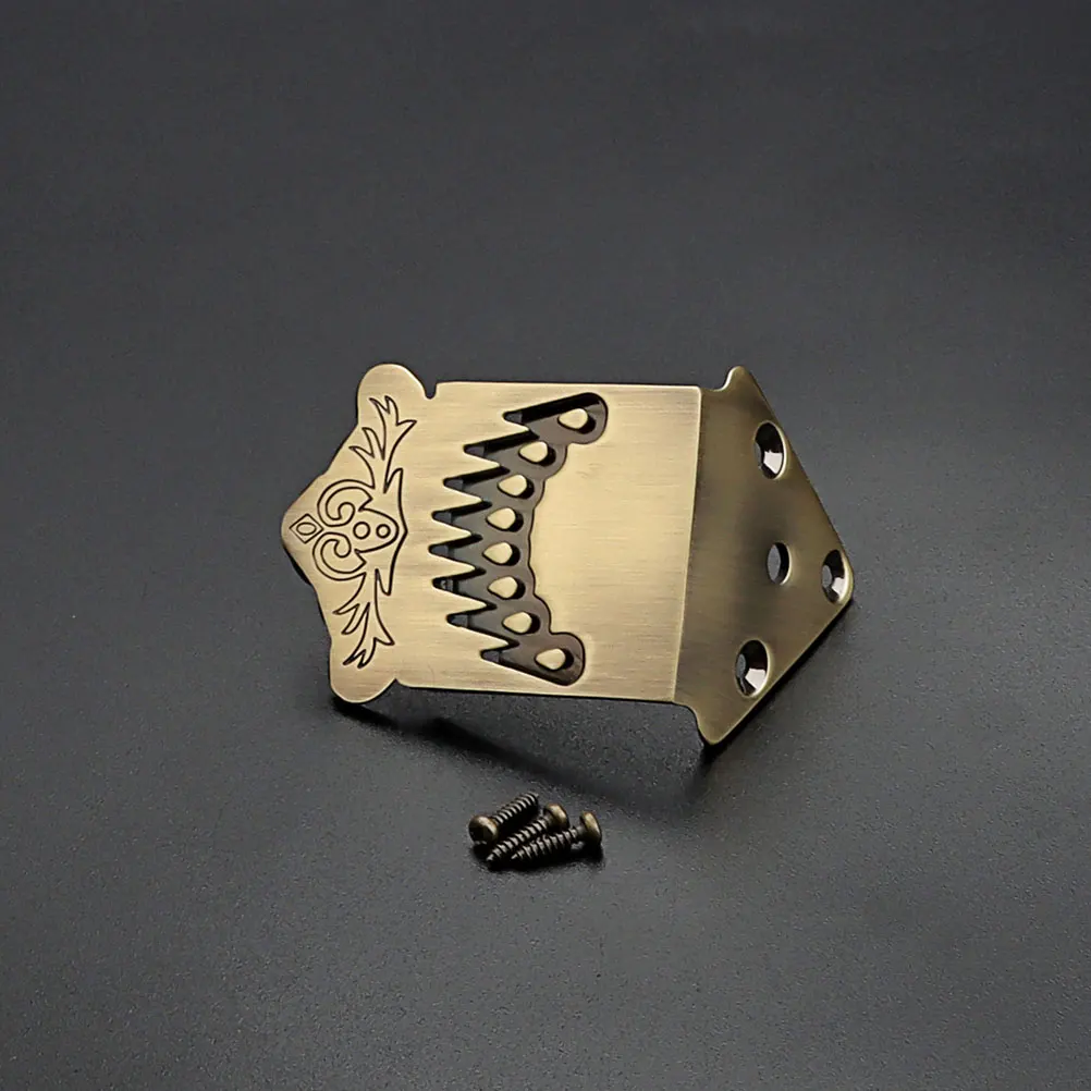 

1Pcs 8 String Mandolin Tailpiece Sturdy Feather Pattern Metal Accessory Durable Parts