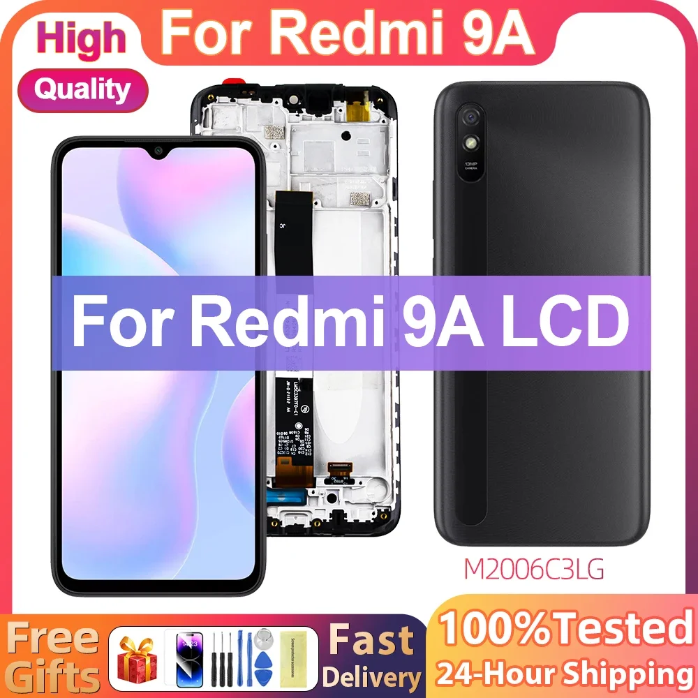 

Совершенно новый для Xiaomi Redmi 9A/9C, дигитайзер сенсорного экрана в сборе, замена для Xiaomi Redmi 9C, ЖК-дисплей M2006C3