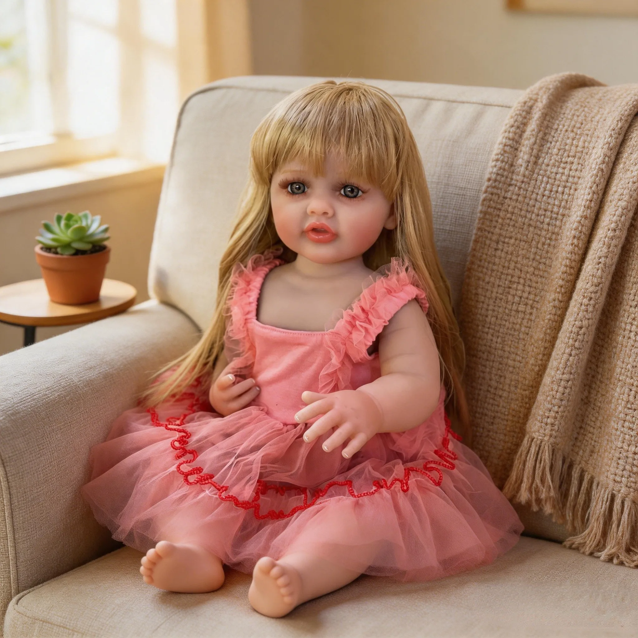 18 Inch Betty Vinyl Reborn Baby Doll Hand Rooted Hair Lifelike Hand Painted Realistic Collectible Art Doll Birthday Gift For Collectors