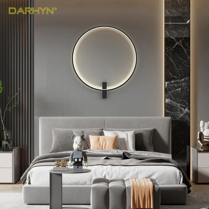 Modern Simple Ring Round LED Wall Lamp Home Designer Decor Circle Nordic Lustres Living Room Bedroom Holiday Sconce Lighting