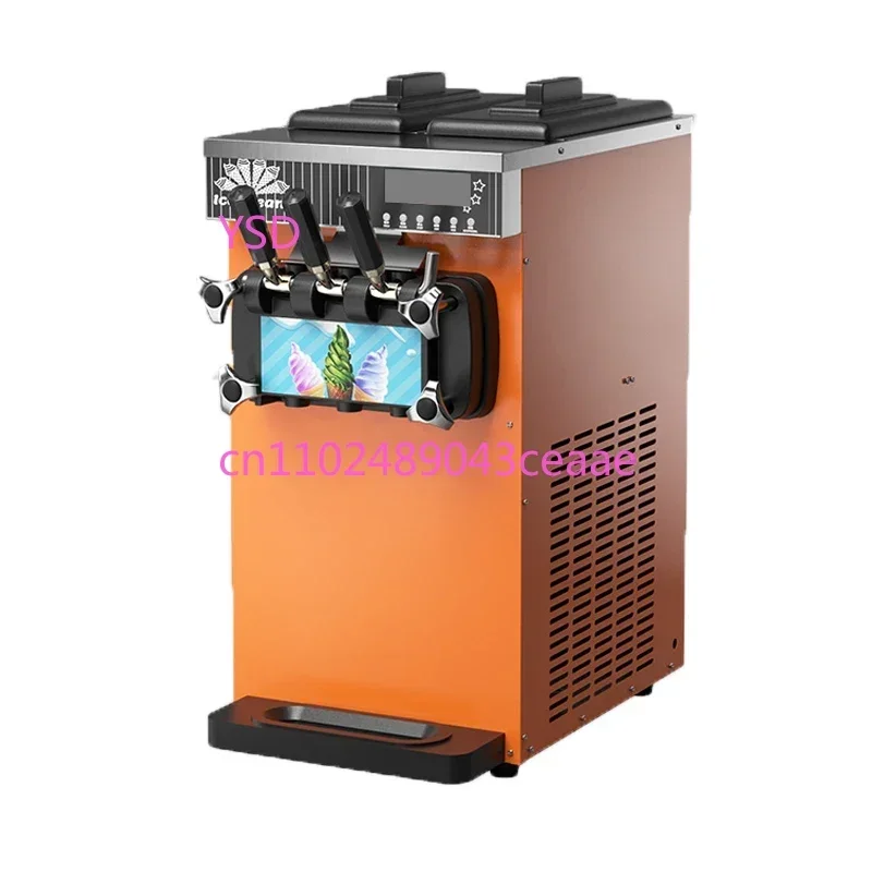 Soft Serve Ice Cream Machine with 3 Dispenser 220V Yogurt Soft Ice Cream Making for Snack Dessert Shop