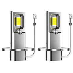 2Pcs 1:1 Car LED H3 H1 H7 Headlight Bulb 60W 20000Lm White 6500K Mini For Auto Super Bright Fog Lights Fanless Wireless 12V 24V