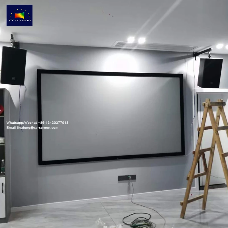 

OEM/ODM High Gain ALR Projection Screen With 60mm fixed frame for Theater Short Throw /Long Throw Low Lumens Projector Screen