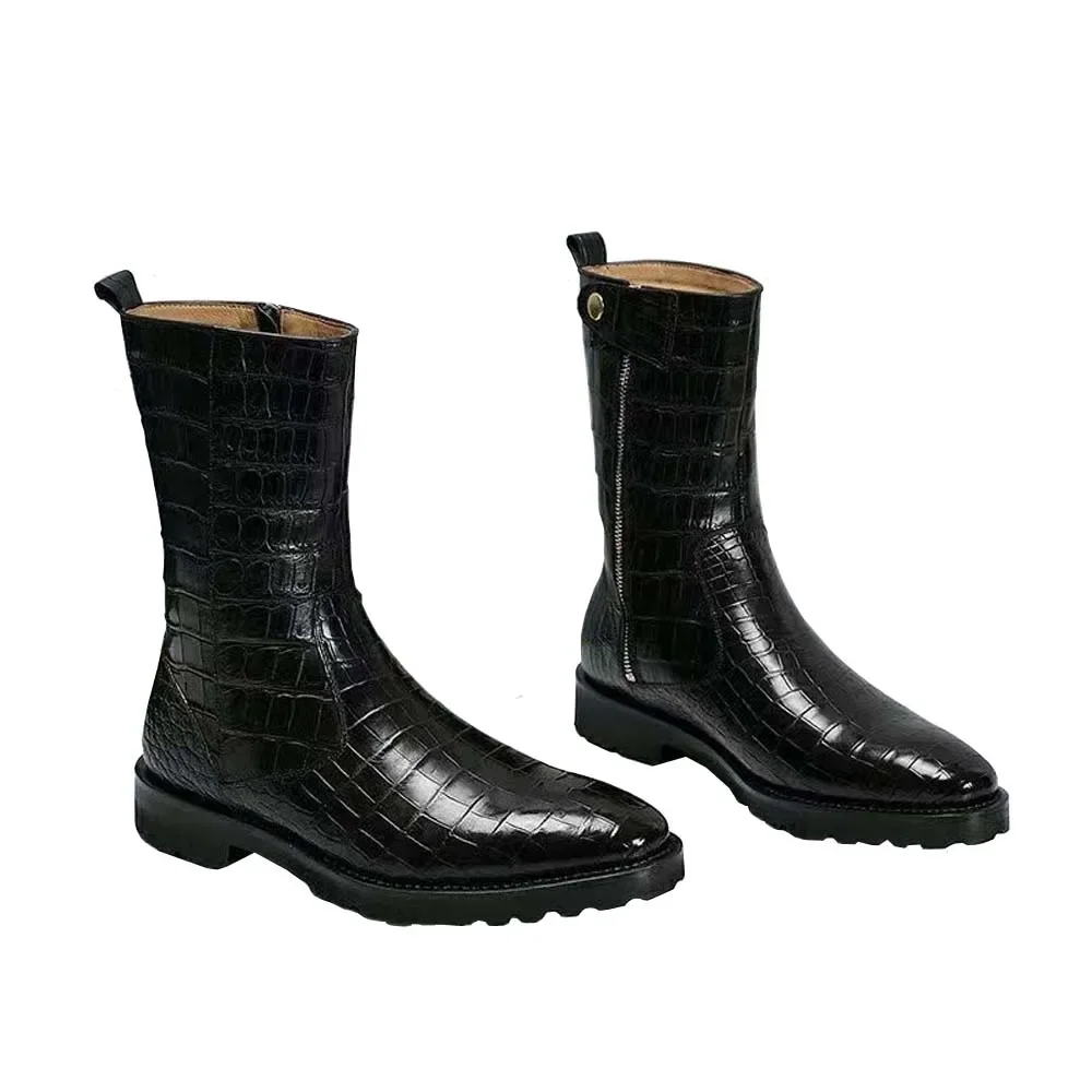 tainxing new arrival men crocodile leather  male crocodile men crocodile boots