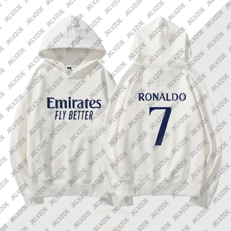 Autumn WInter Men's Clothing Sweatshirt Fashion Ronaldo 7 Long Sleeved Cotton Hoodie Men Women Streetwear Fashion Hooded