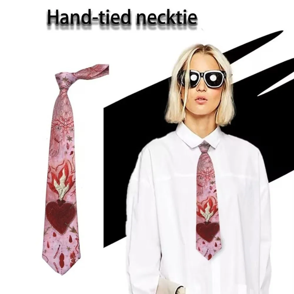 

Uniform Suit Heart Y2K Neckties Cherry Cloth Neck Tie Harajuku Printing Shirt Neckties Students