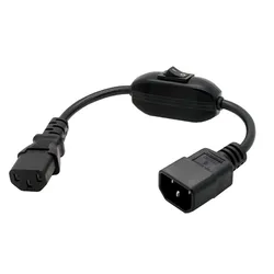 C14-C13 Extension Power Cord, IEC 320 C13 Female to C14 Male with 10A On/Off Switch Power Adapter Cable