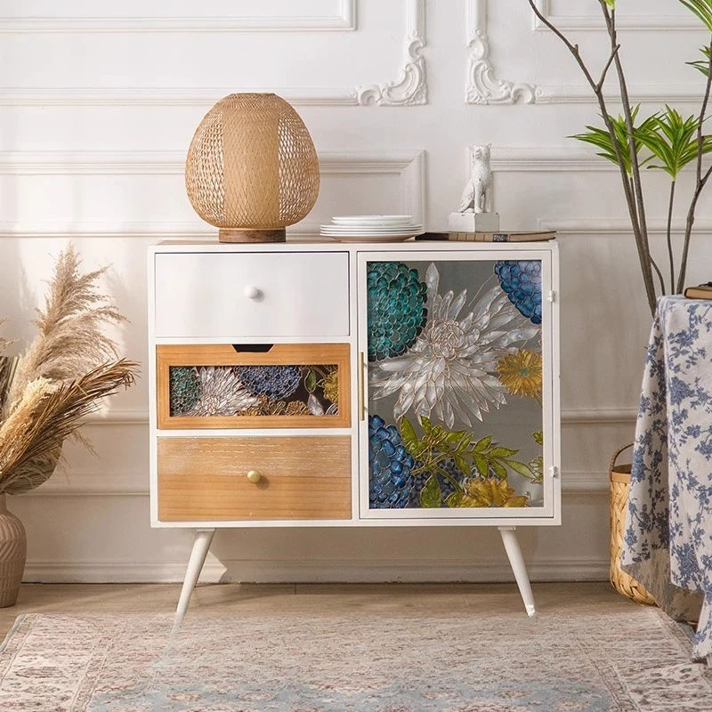 خزائن غرفة المعيشة الخشبية الفاخرة الرف التخزين المنظم عرض خزائن غرفة المعيشة أدراج الحرفية Cajonera أثاث المنزل #5