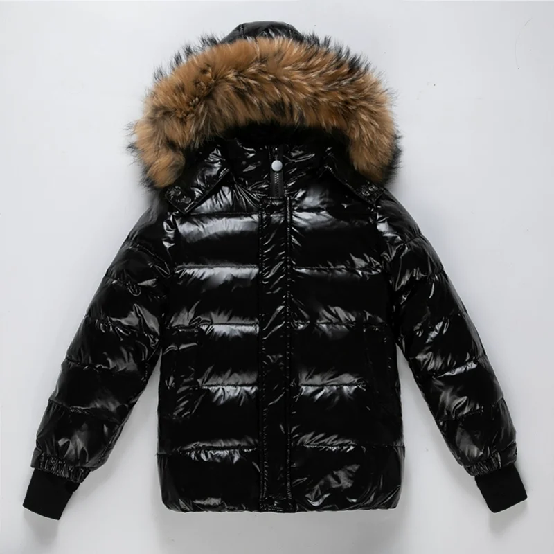 2024 Winter Down Jacket For Toddler Girl Real Fur Waterproof Thicken Warm Teen Boy Outerwear Coat 1-16 Years Children Outfit