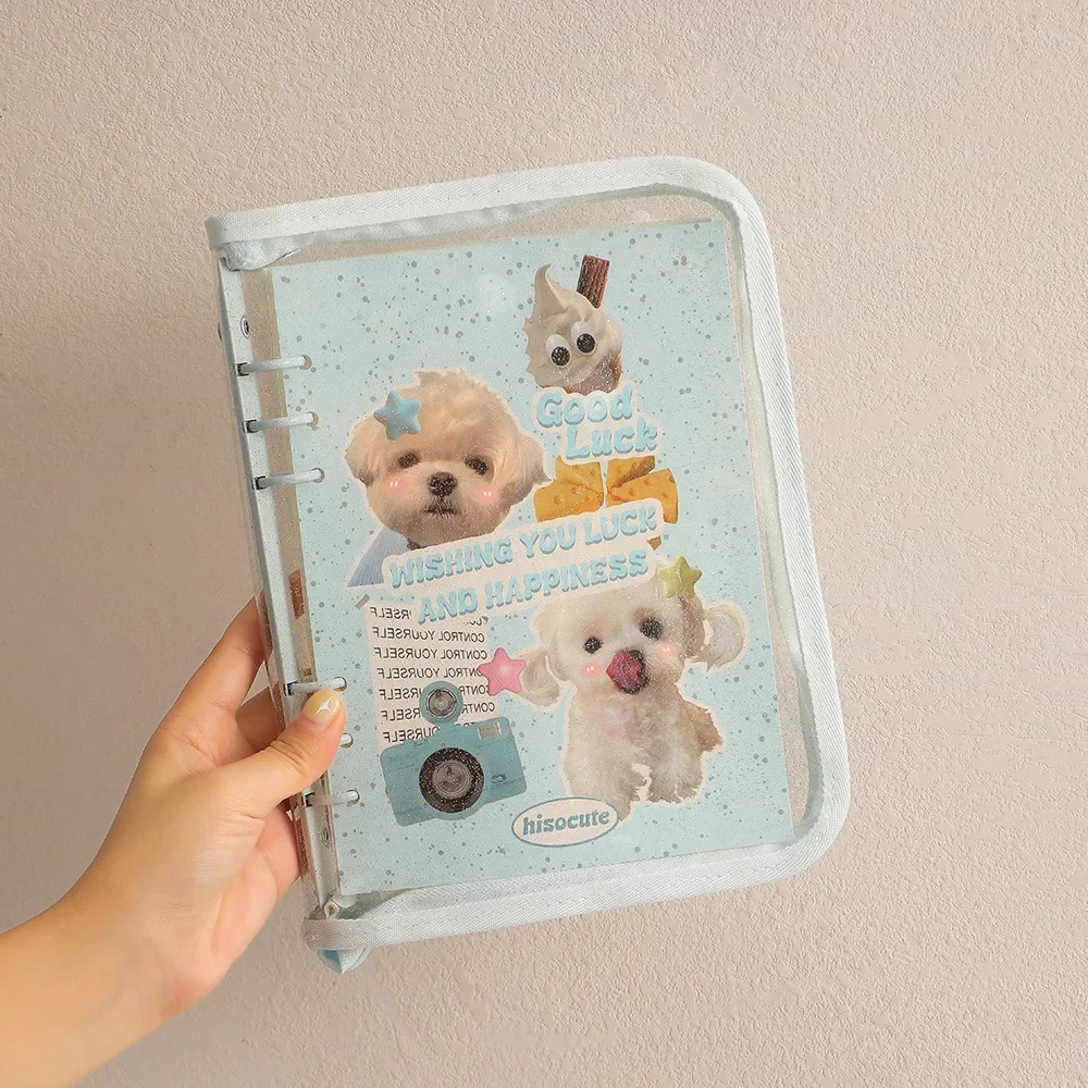 Kawaii A5 Zipper Binder Collect Book PVC Refill Organizer DIY Journal Dairy Transparent Kpop Idol Photo Album Holder Stationery