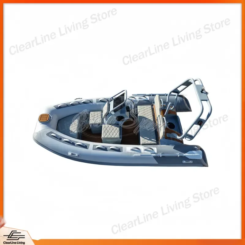 13ft 3.9m Rigid Inflatable Boat Double Aluminum Hull Hypalon PVC ORCA Personal Small Fishing Dinghy Tender Yacht Rescue Craft