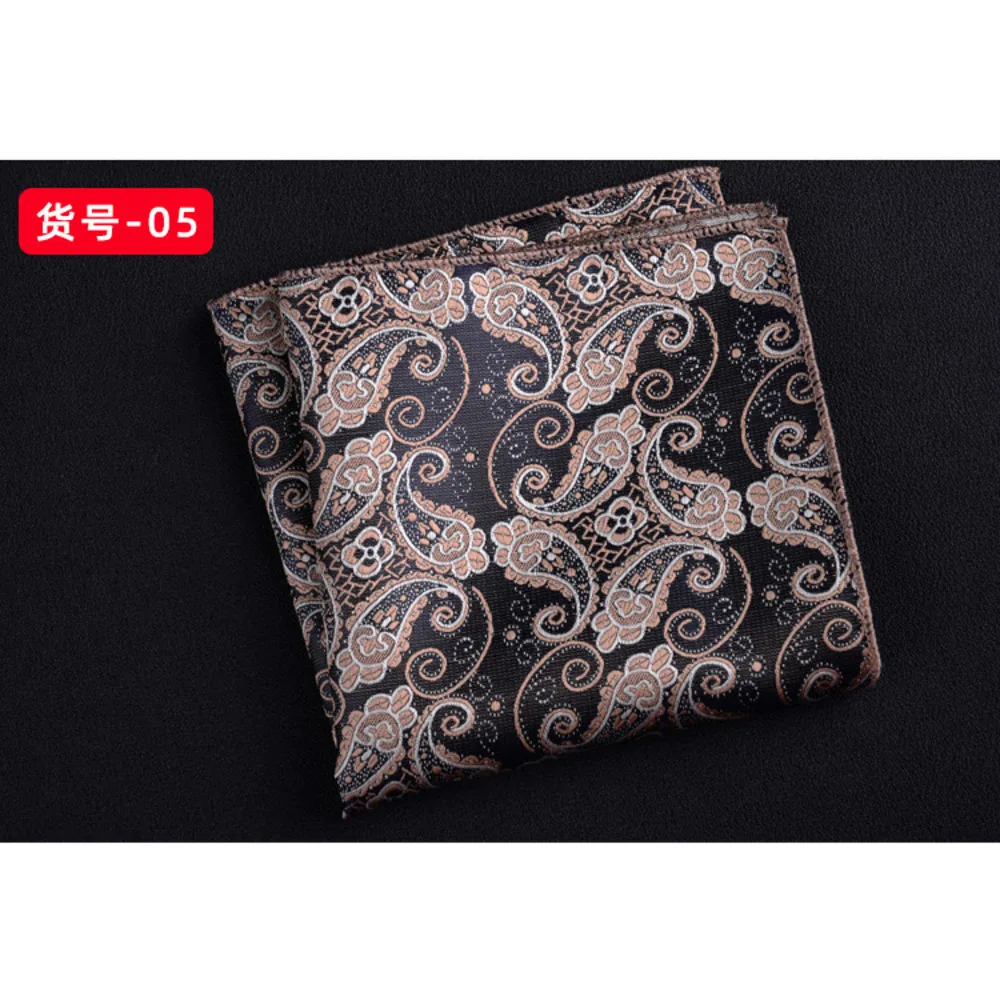 23CM Mens Woven Polyester Pocket Square Embroidered Jacquard Hanky Scarf Best Man Korean Formal Wedding Bridegroom Handkerchief