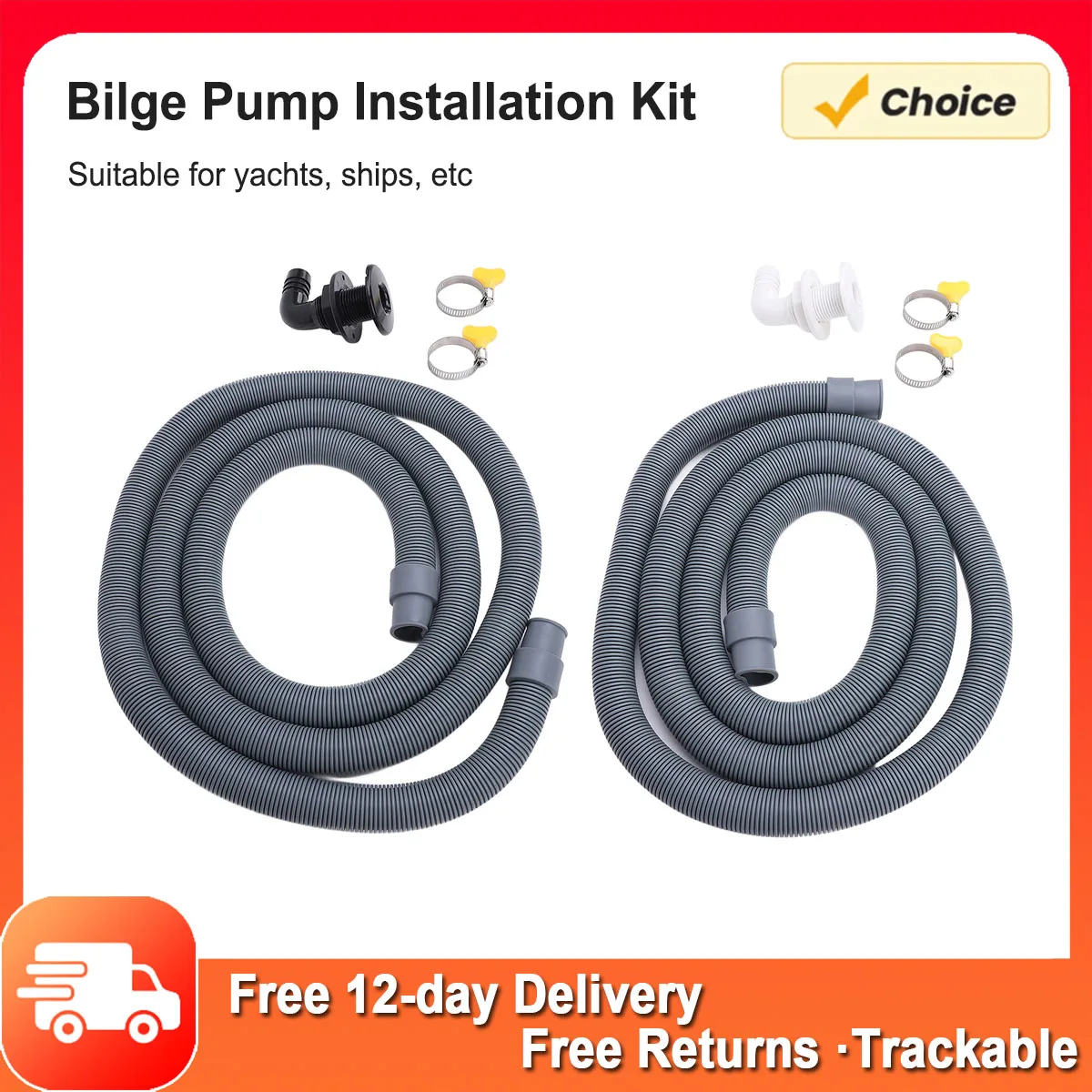 

Гибкий гибкий диаметр 0,75 дюйма. Шланг трюмного насоса 6,56 футов, устойчивый к высоким давлению, установочный комплект трюмного насоса для трюмного насоса 750 галлонов в час