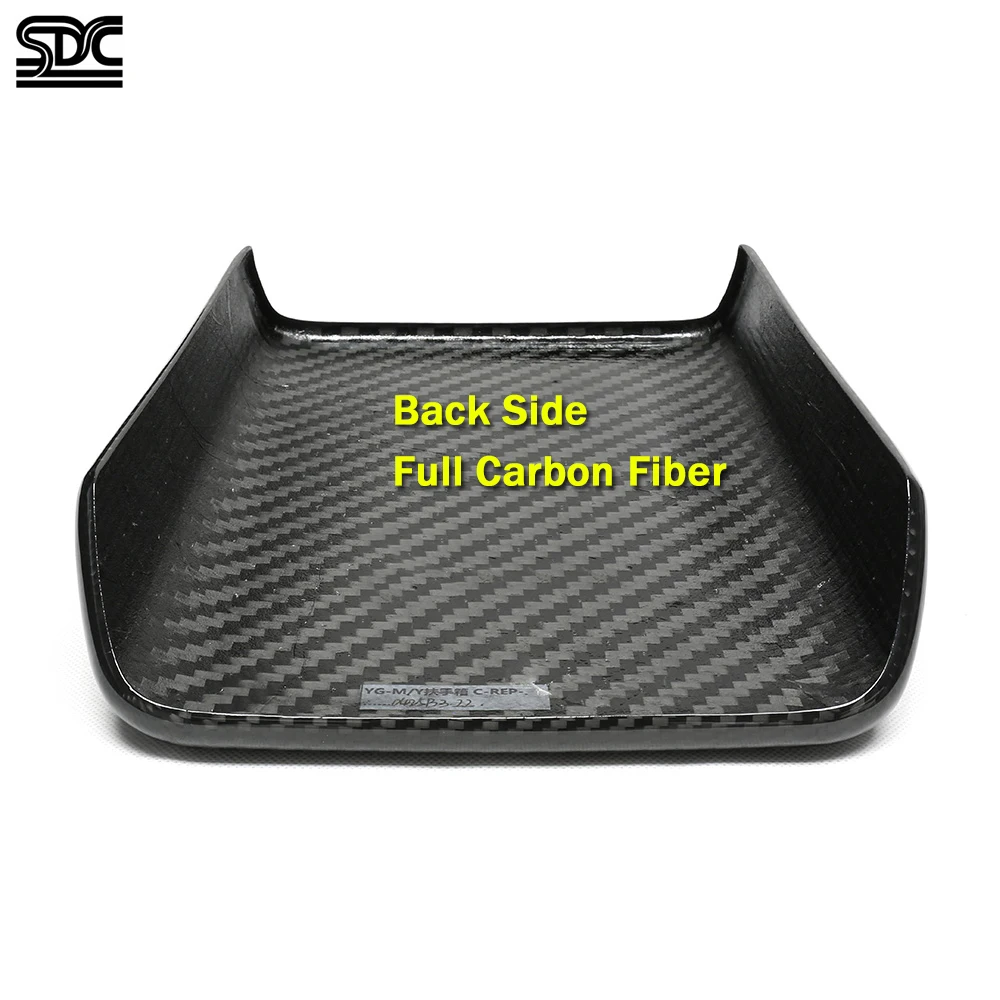 Finiture interne in vera fibra di carbonio a secco per Tesla Model Y 2025 + Model 3 2023-2025 Bracciolo Box Cover Volante Trim Portabicchieri