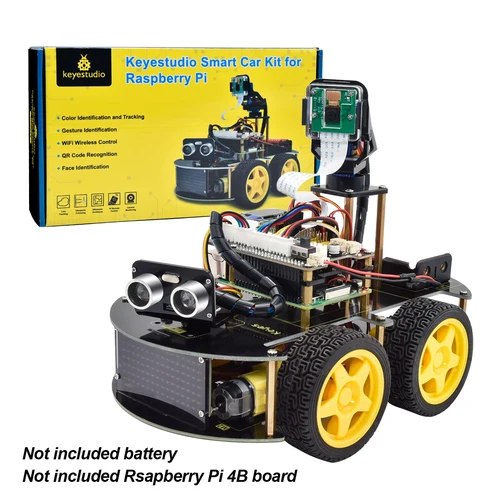 Keyestudio Raspberry Pi 4B Roboter Auto + 5 Megapixel Kamera Modul Python Programmierung Für Raspberry Pi 4B (Keine Raspberry pi Board)