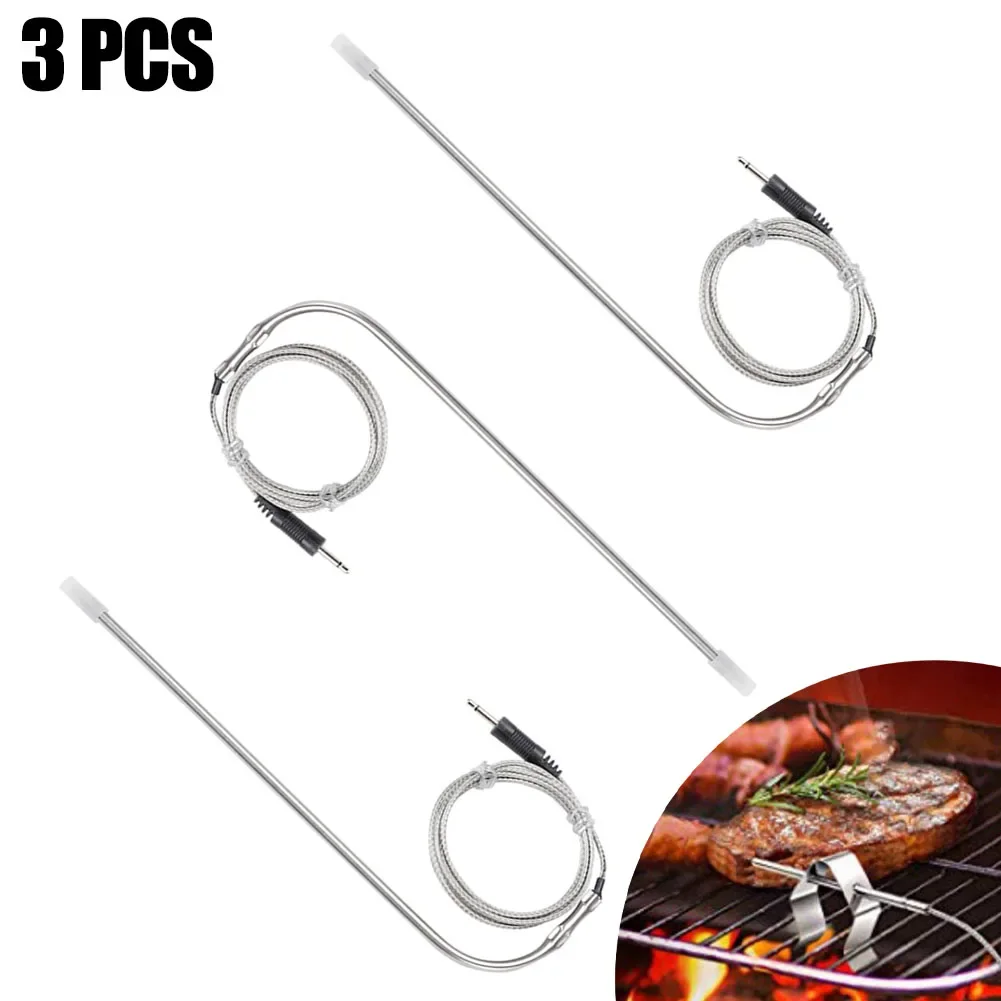 3pcs Oven Oven Temperature Detection Sensor BBQ Grill Probe Clip Accessories Cooking Food Meat Thermometer Outdoor Camping Cook