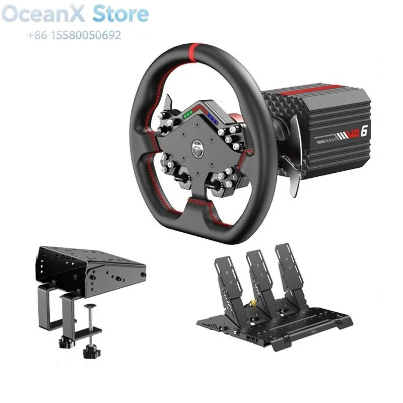 Direct Drive Force Feedback Racing Steering Wheel Bundle, PC Gaming Simulator Racing Wheel